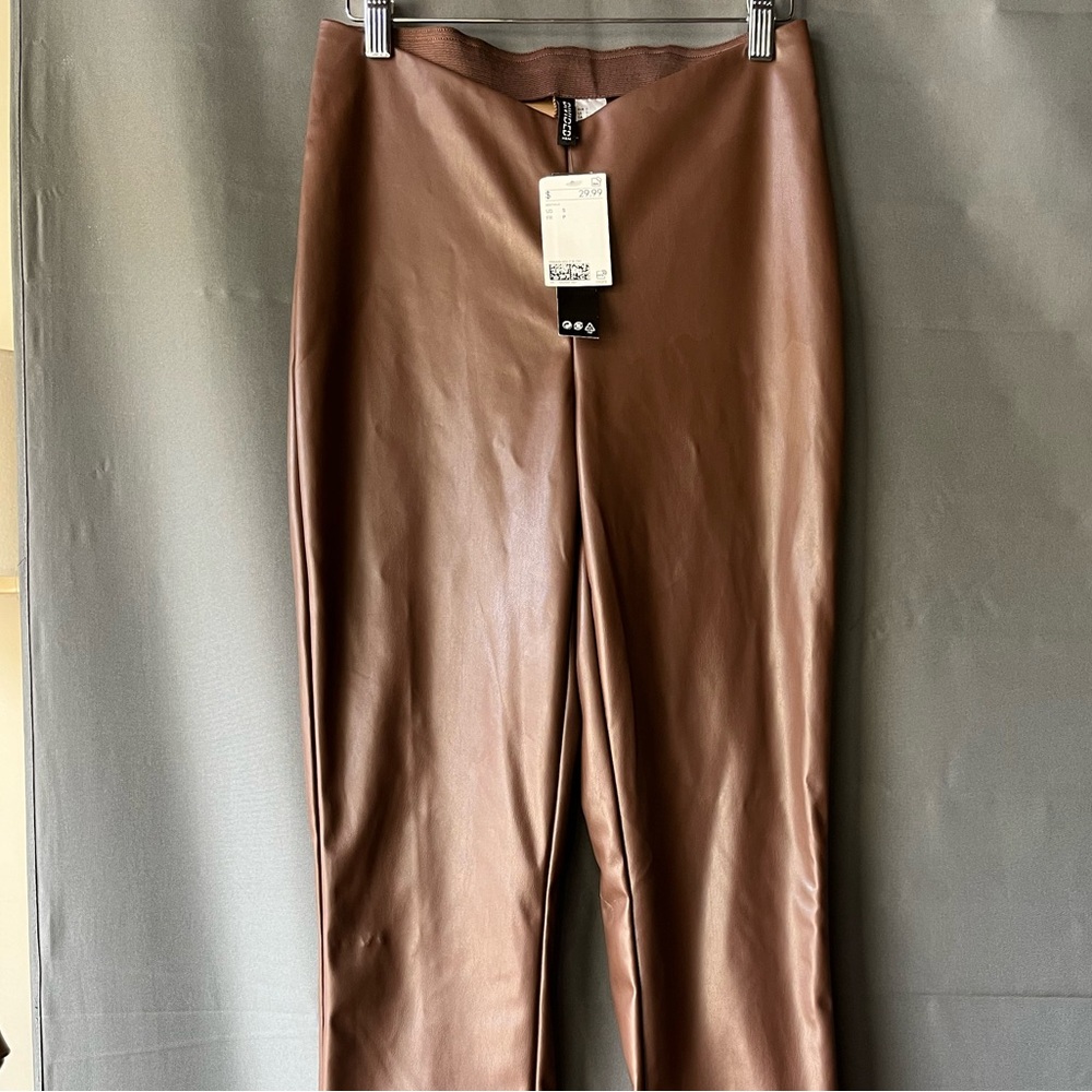Divided H&M vegan “leather” pants with split hem